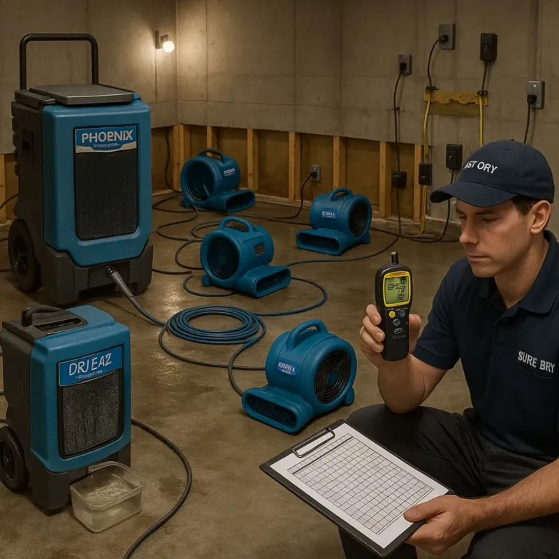 Structural Drying and Dehumidification process in Vista Center, NJ